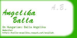 angelika balla business card